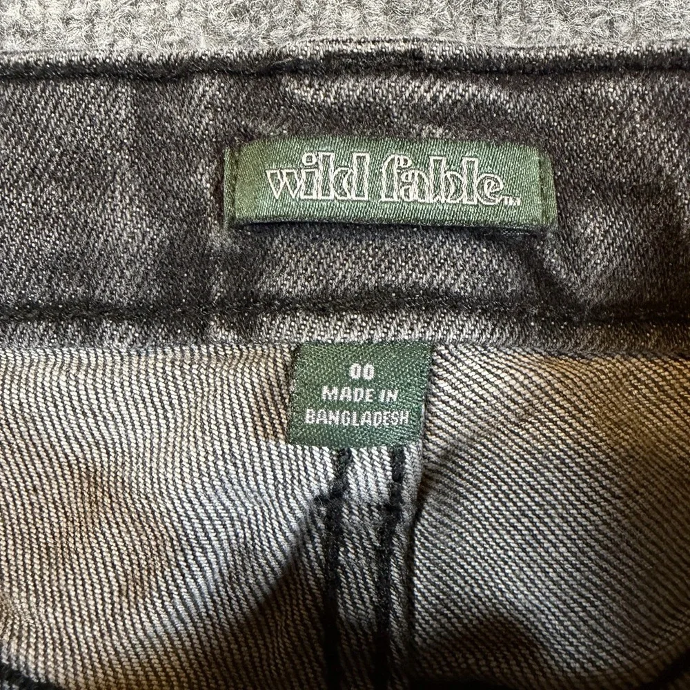 Wild Fable Womens‎ 00 Black Super High-Rise Mom Jeans Distressed Denim